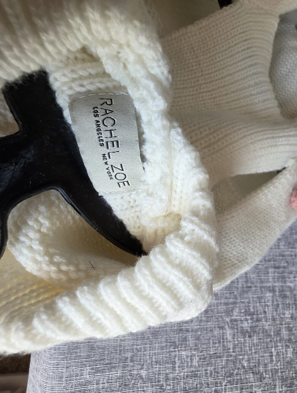 NWOT Rachel Zoe Cream Pink Green Dog Sweater Pom Pom Size Small